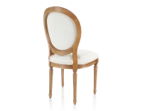 Chaise ancienne style Louis XVI bois teinte ancienne et tissu beige naturel Chaise ancienne style Louis XVI bois teinte ancienne et tissu beige naturel