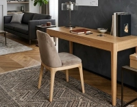 Bureau design en chêne teinte naturelle dorée L150 cm