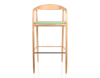 Tabouret de bar h80 cm teinte naturelle assise tissu vert bois teinte naturelle et tissu vert Tabouret de bar h80 cm teinte naturelle assise tissu vert bois teinte naturelle et tissu vert