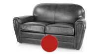 2 seater leather club sofa red piped armrests 2 seater leather club sofa red piped armrests