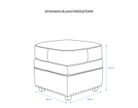 Pouf cuir marron vintage bord clouté