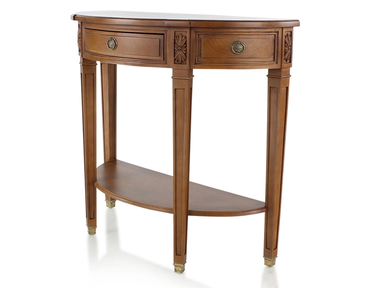 Console ancienne demi lune style directoire bois teinte ancienne Console ancienne demi lune style directoire bois teinte ancienne