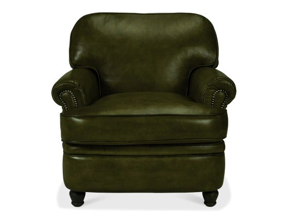 Fauteuil club cuir vert olive