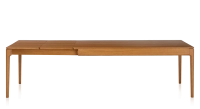 Table extensible en chêne 8 à 12 personnes avec plateau et allonges bois teinte merisier 180x100 cm Table extensible en chêne 8 à 12 personnes avec plateau et allonges bois teinte merisier 180x100 cm