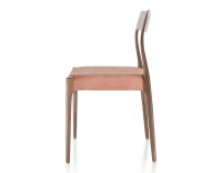 Scandinavian chair wood stained dark brown seat pale pink velvet fabric Scandinavian chair wood stained dark brown seat pale pink velvet fabric