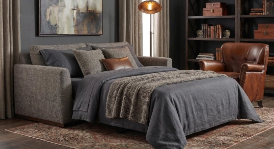 3-seater convertible sofa beige mottled fabrics