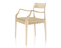 Chaise scandinave avec accoudoirs bois teinte naturelle assise corde Chaise scandinave avec accoudoirs bois teinte naturelle assise corde