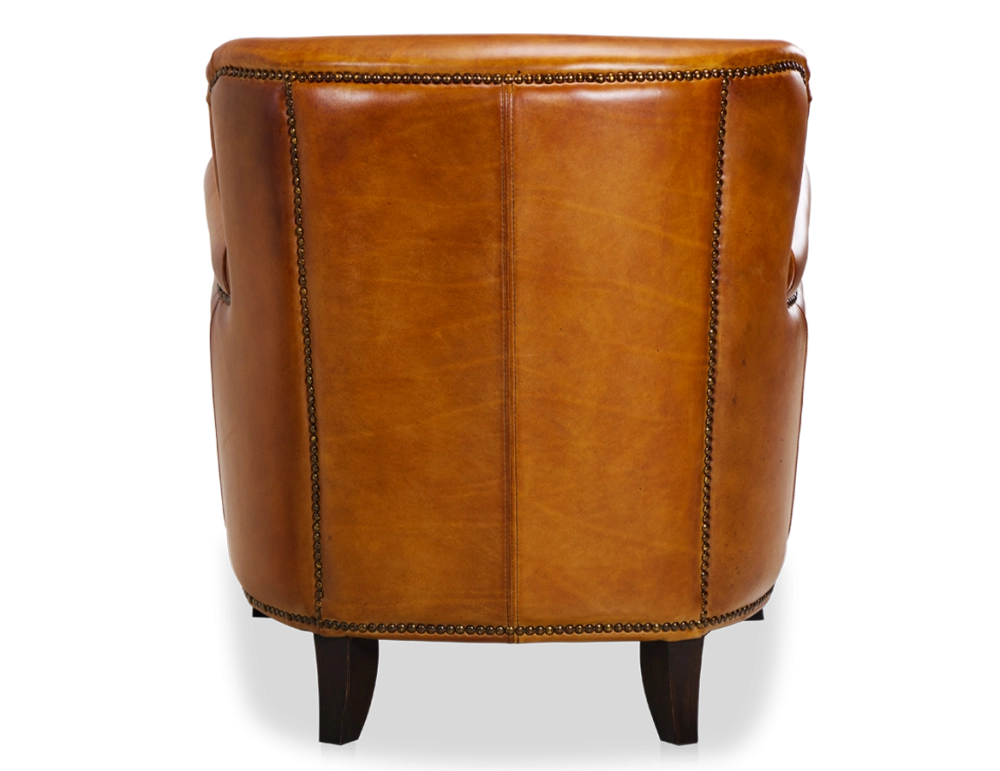 Fauteuil club cuir cognac accoudoirs cloutés Fauteuil club cuir cognac accoudoirs cloutés