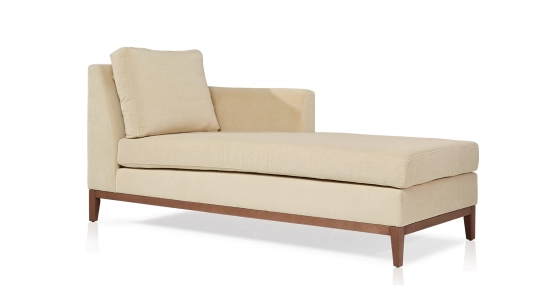 Méridienne droite tissu crème