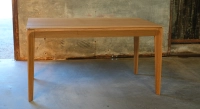 Table extensible en chêne 6 à 10 personnes avec plateau et allonges bois teinte naturelle 140x90 cm