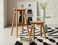 Taburete de roble H45 cm madera en tinte natural