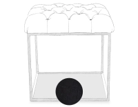 Pouf Chesterfield cuir noir Pouf Chesterfield cuir noir