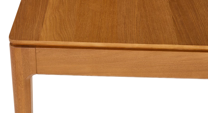 Table salle à manger en chêne teinte merisier plateau bois 140x100 cm