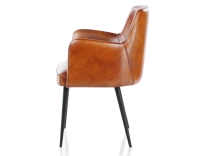 Chaise vintage avec accoudoirs cuir marron clair Chaise vintage avec accoudoirs cuir marron clair