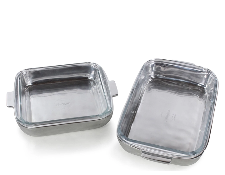 Plat creux carré en fonte aluminium et pyrex Plat creux carré en fonte aluminium et pyrex