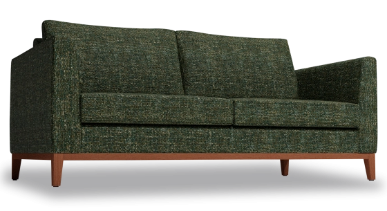 Canapé design 2,5 places tissu chiné vert