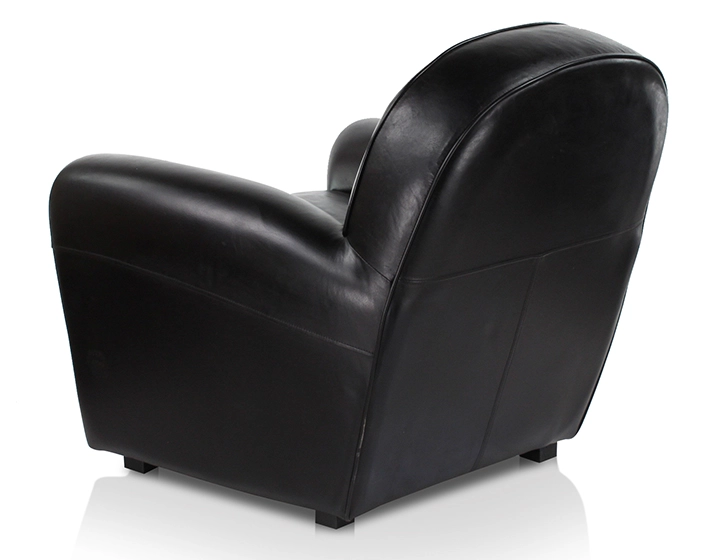 Fauteuil club cuir noir accoudoirs cloutés Fauteuil club cuir noir accoudoirs cloutés