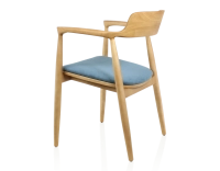 Scandinavian chair natural wood stain and denim fabric Scandinavian chair natural wood stain and denim fabric