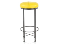 Vintage leather bar stool yellow Vintage leather bar stool yellow