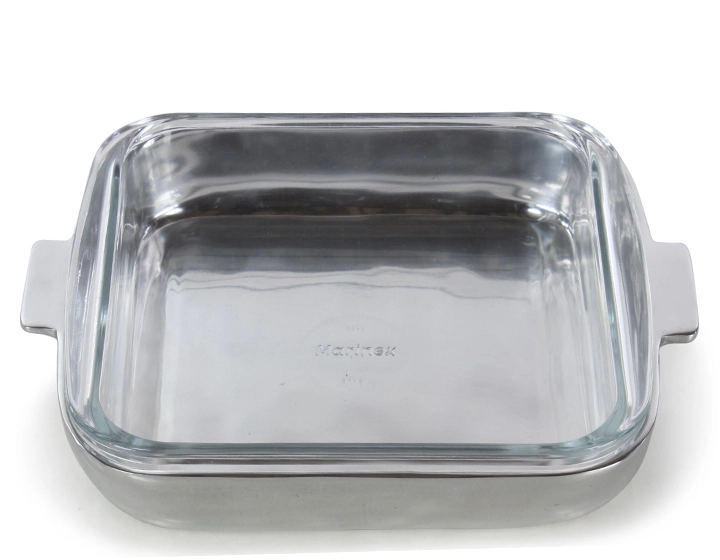 Plat creux carré en fonte aluminium et pyrex Plat creux carré en fonte aluminium et pyrex