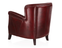 Fauteuil club cuir rouge carmin accoudoirs cloutés Fauteuil club cuir rouge carmin accoudoirs cloutés