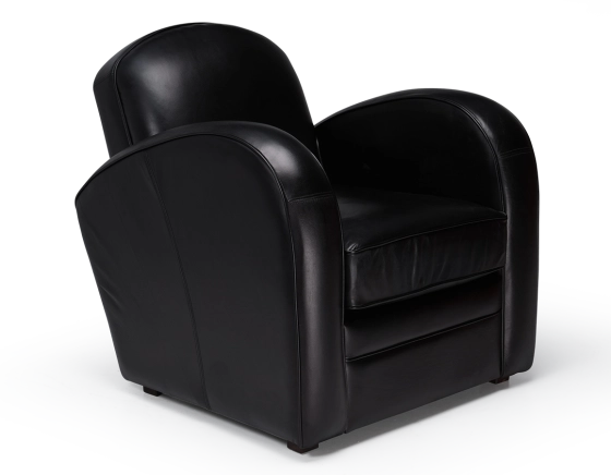 Fauteuil club cuir noir