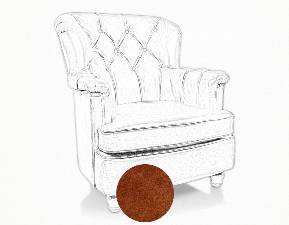 Chesterfield leather armchair medium light brown back Chesterfield leather armchair medium light brown back