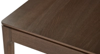 Extendable oak table for 8 to 12 people with dark brown stained wood top and extensions 180x100 cm Extendable oak table for 8 to 12 people with dark brown stained wood top and extensions 180x100 cm