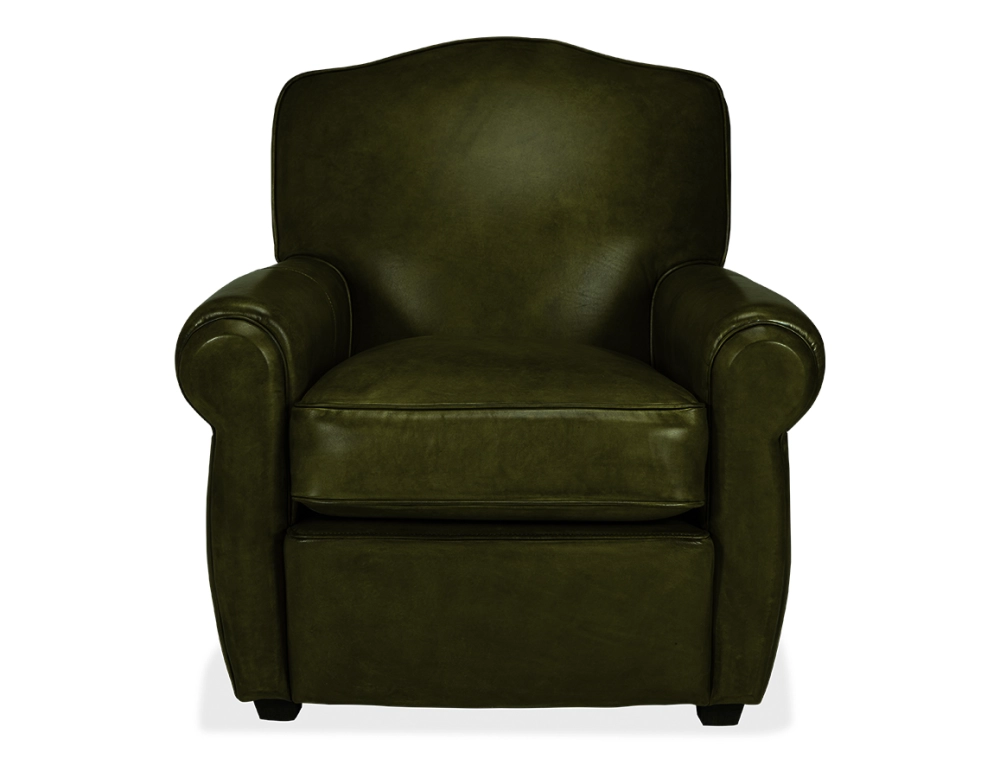 Fauteuil club cuir vert olive Fauteuil club cuir vert olive