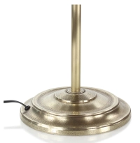 Gold articulated living room floor lamp with black lampshade and gold interior Gold articulated living room floor lamp with black lampshade and gold interior