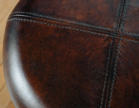 Tabouret de bar vintage cuir marron soutenu