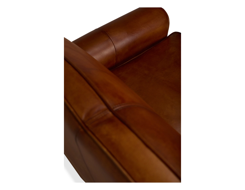 Canapé club cuir 2 places marron clair Canapé club cuir 2 places marron clair