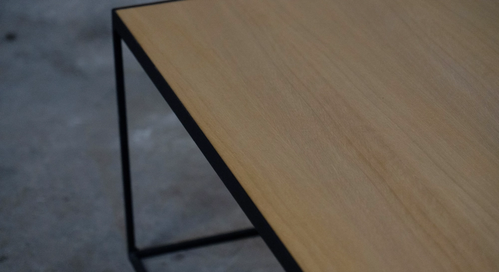 Table basse industrielle chêne naturel