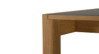 Bureau bench 2 postes chêne teinte naturelle plateau fenix vert foncé 140x160 Bureau bench 2 postes chêne teinte naturelle plateau fenix vert foncé 140x160