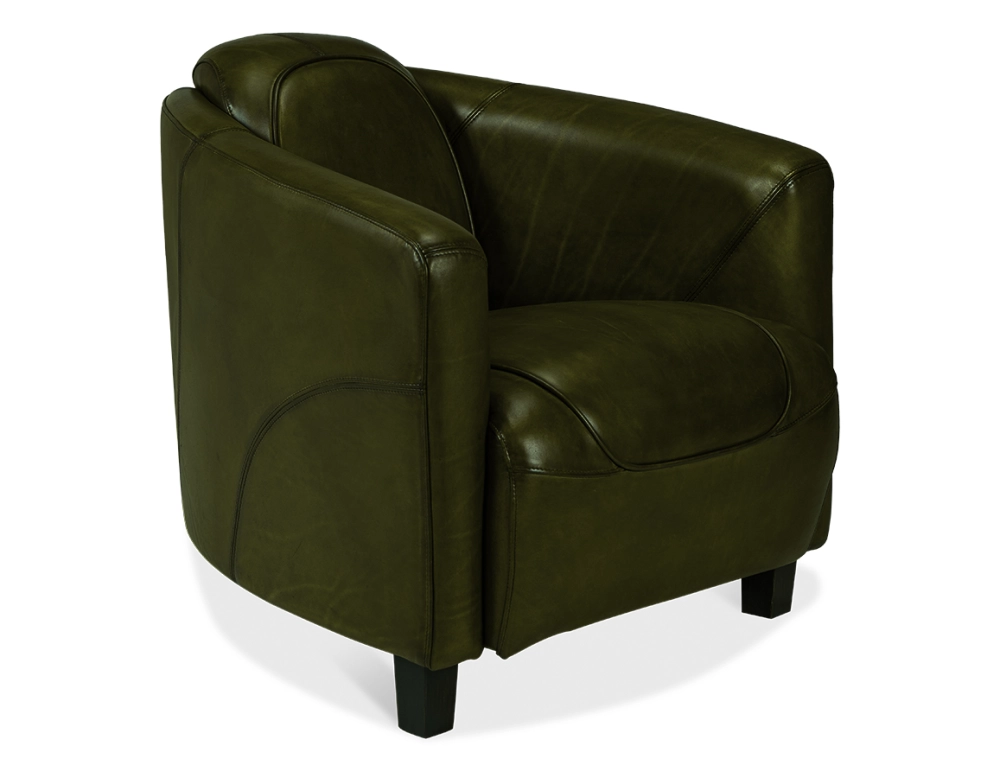 Fauteuil club cuir vert olive Fauteuil club cuir vert olive
