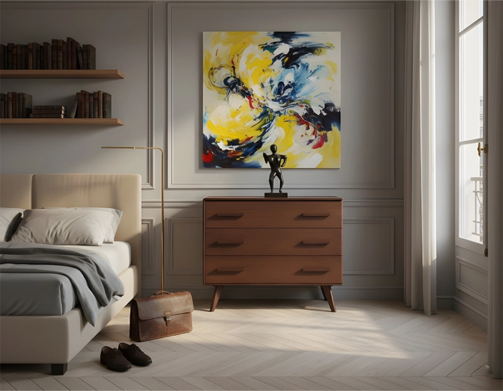 Commode 3 tiroirs en chêne bois teinte marron foncé