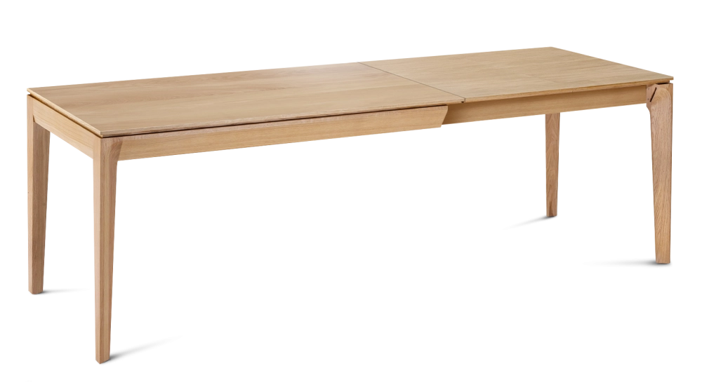 Table extensible en chêne 6 à 10 personnes avec plateau et allonges bois teinte naturelle 140x90 cm Table extensible en chêne 6 à 10 personnes avec plateau et allonges bois teinte naturelle 140x90 cm