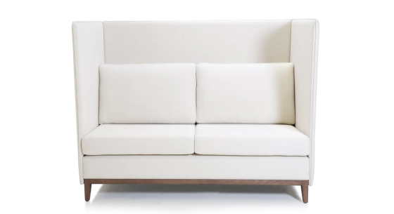 Canapé design alcôve tissu crème