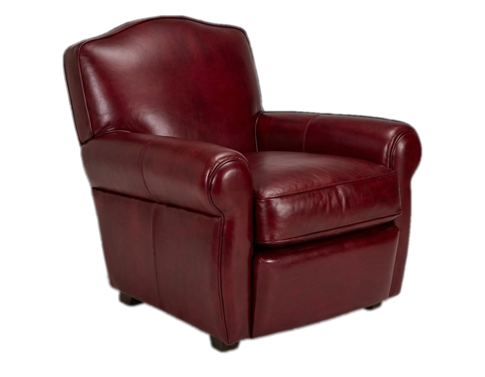 Fauteuil club cuir rouge carmin