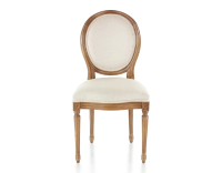 Chaise ancienne style Louis XVI bois teinte ancienne et tissu bouclé blanc Chaise ancienne style Louis XVI bois teinte ancienne et tissu bouclé blanc