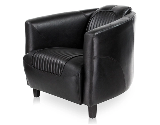 Leather club armchair black