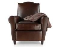 Leather club armchair dark brown Leather club armchair dark brown