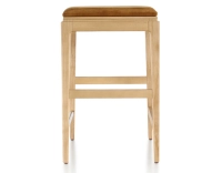 Tabouret de bar design H60 cm bois teinte naturelle assise tissu velours bronze Tabouret de bar design H60 cm bois teinte naturelle assise tissu velours bronze