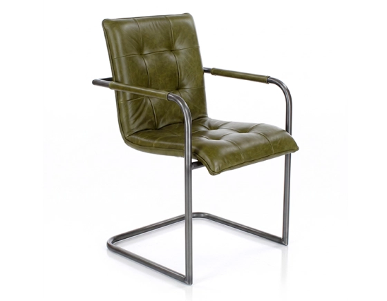 Fauteuil de bureau cuir vert olive