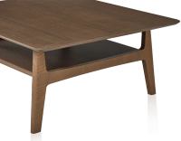 Square oak coffee table walnut stain 100x100 cm 100x100 cm Square oak coffee table walnut stain 100x100 cm 100x100 cm