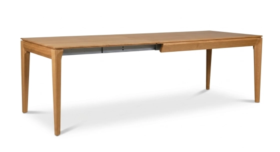 Table extensible en chêne 6 à 10 personnes avec plateau et allonges bois teinte naturelle 140x90 cm