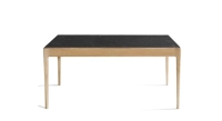 Table salle à manger en chêne et céramique 6 à 8 personnes avec bois teinte naturelle et plateau céramique effet ardoise 160x90 cm Table salle à manger en chêne et céramique 6 à 8 personnes avec bois teinte naturelle et plateau céramique effet ardoise 160x90 cm