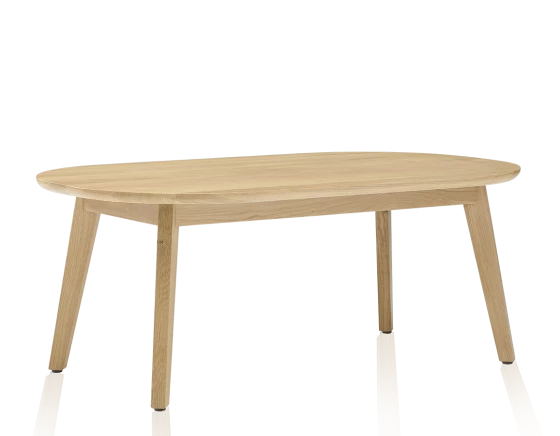 Table basse ovale en chêne naturel 100x60 cm