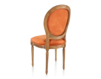 Chaise ancienne style Louis XVI bois teinte ancienne et tissu velours terracotta Chaise ancienne style Louis XVI bois teinte ancienne et tissu velours terracotta