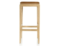 H80 cm designer bar stool wood natural tint seat bronze velvet fabric H80 cm designer bar stool wood natural tint seat bronze velvet fabric